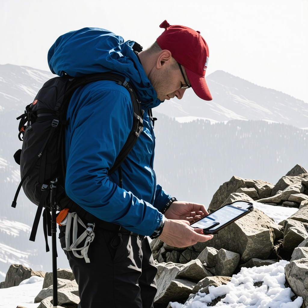 Napredna navigacija na pešačkim stazama Stare Planine Planinar koristi GPS uređaj i kompas na stazi Stare Planine tokom promenjivog vremena