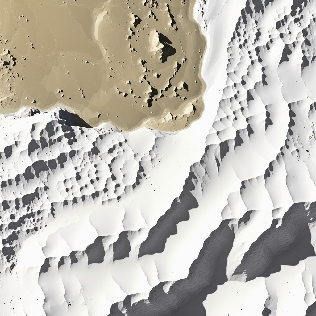 Aerial image of Deliblatska peščara showing sand dunes with GIS data overlays and monitoring devices for ecological research