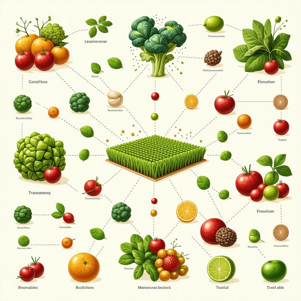 Infographic illustrating blockchain tracing of organic food from farm to consumer