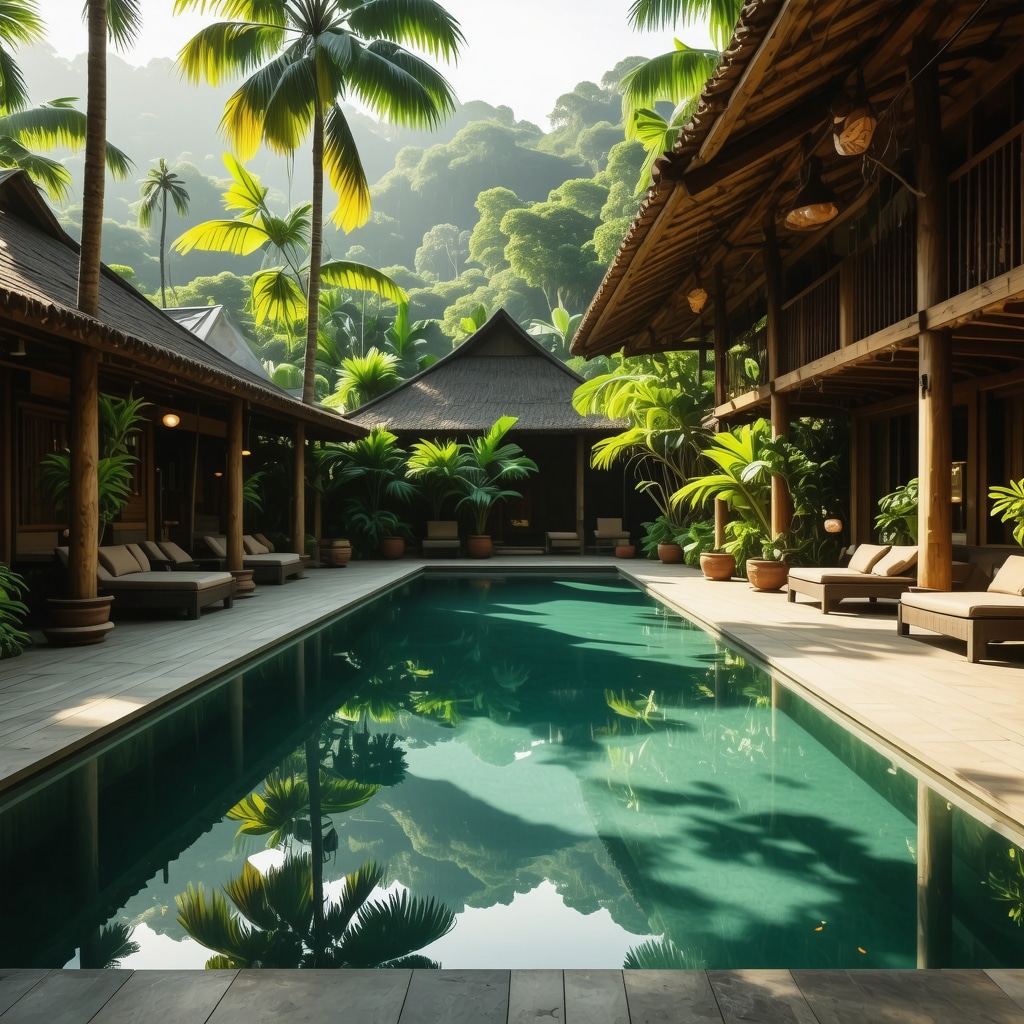 Etno selo sa bazenom u prirodnom ambijentu Traditional rural village with a swimming pool surrounded by nature and wooden houses