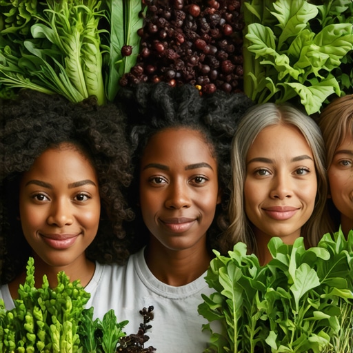 Diverse farmers in a lush field smiling and presenting their crops, symbolizing transparency and community engagement.