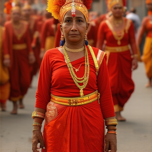 Traditional festival procession with rituals in Panauti