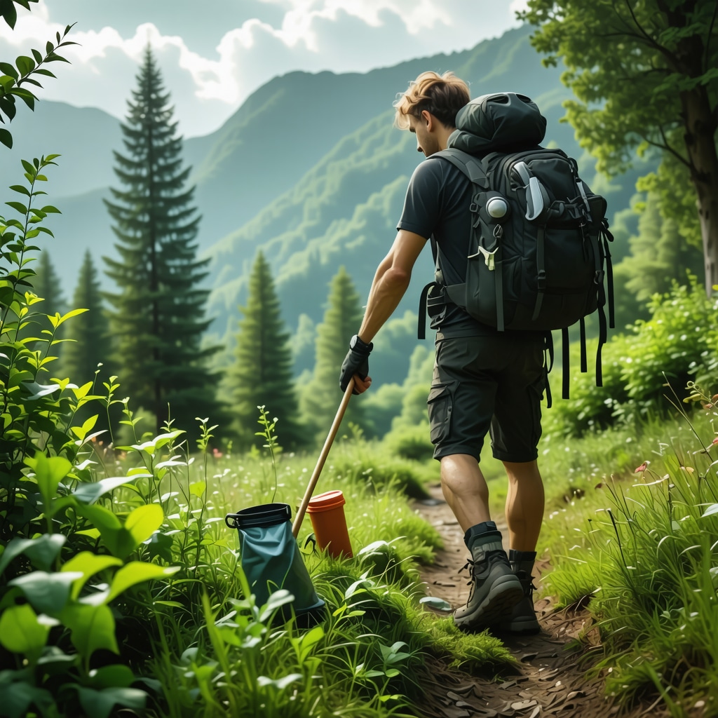 Ljubitelj prirode sa ekološkom opremom tokom pešačenja u Srbiji