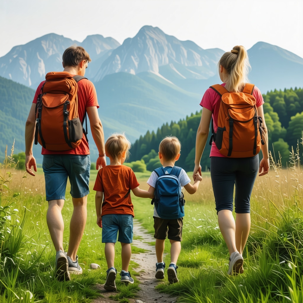 Porodično planinarenje u prirodi Srbije, deca i roditelji na stazi
