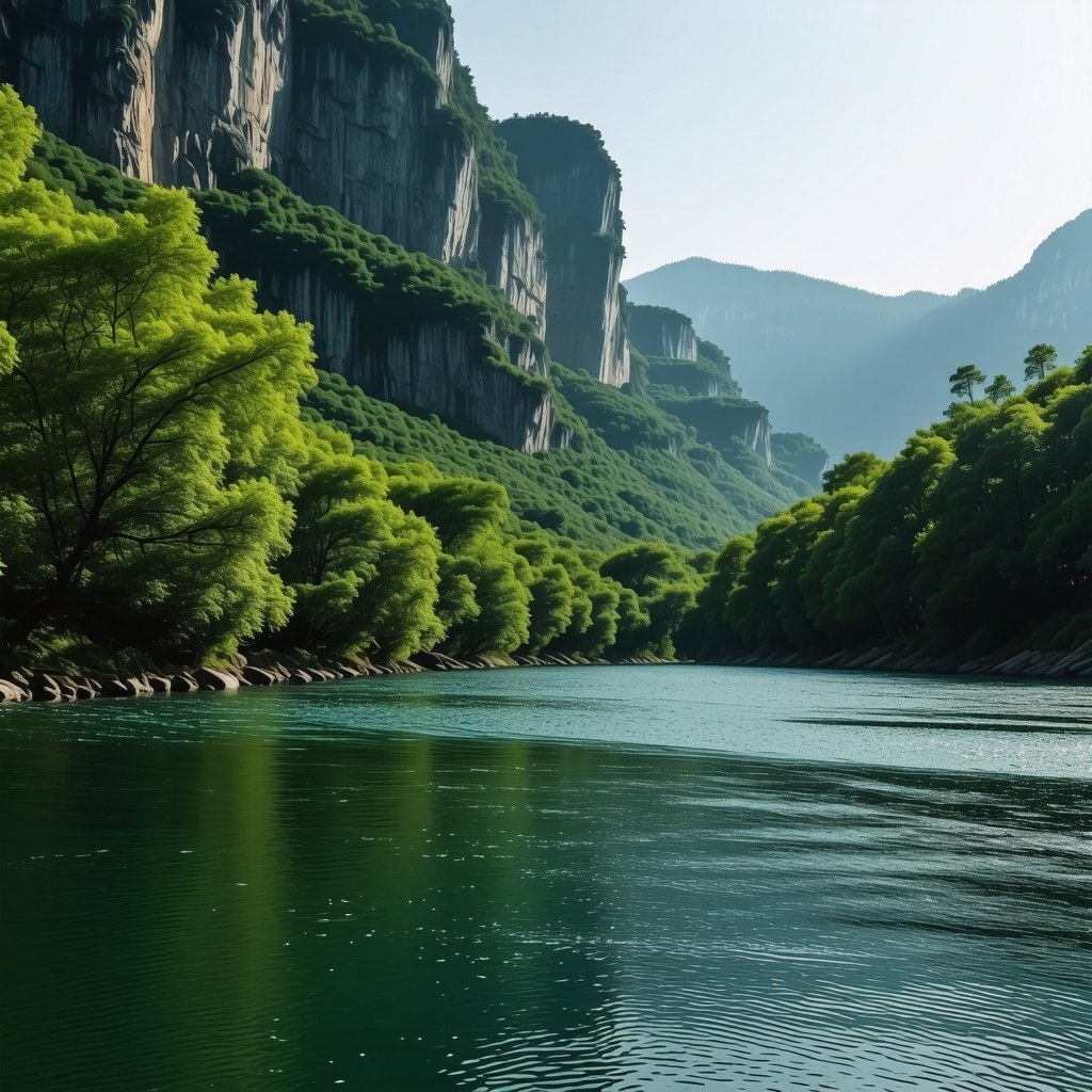 Slika prelepe prirode Đerdapa sa zelenilom i Dunavom