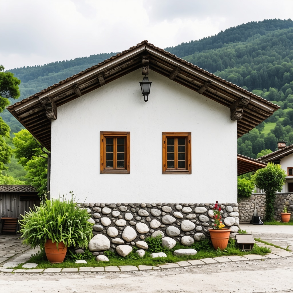 A traditional rural house on Stara Planina surrounded by lush nature, showcasing authentic architecture and rustic charm