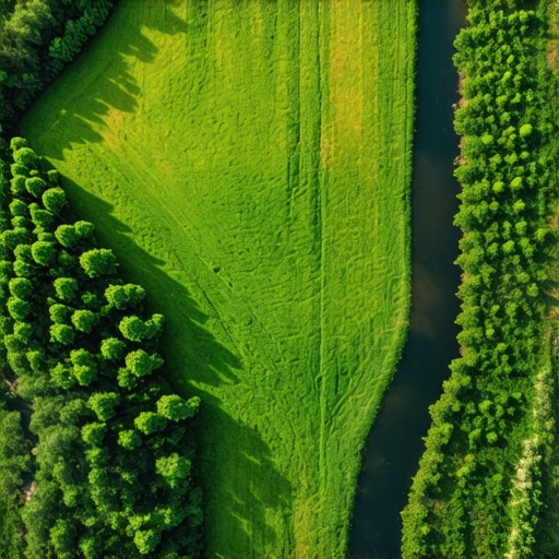 Aerial view of lush Niševačka klisura with river and greenery in spring