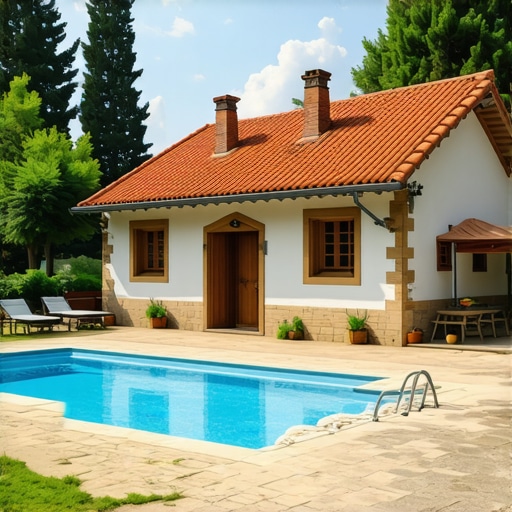 Serbian rural house with a pool and lush greenery