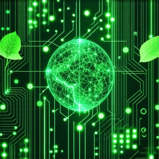 Futuristic illustration of blockchain certification system for organic food