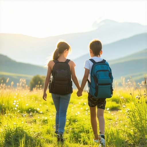 Family hiking in scenic Serbian mountains with children and natural landscape.