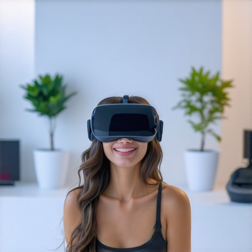 Interior of a modern wellness center with VR headsets and high-tech equipment