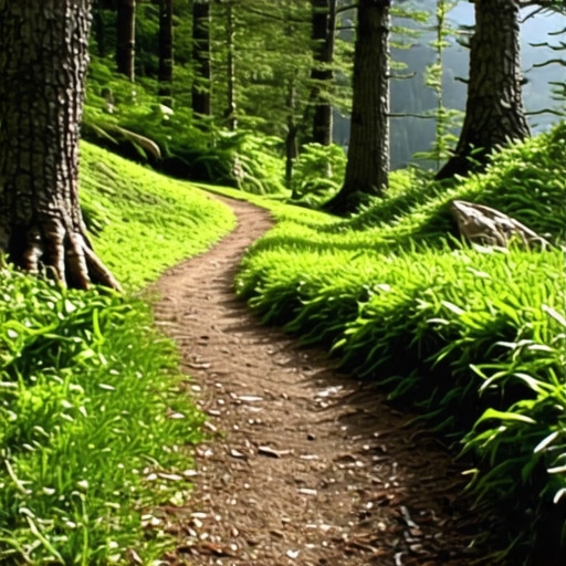 Scenic view of a hidden mountain trail surrounded by lush forest on Zlatar Mountain