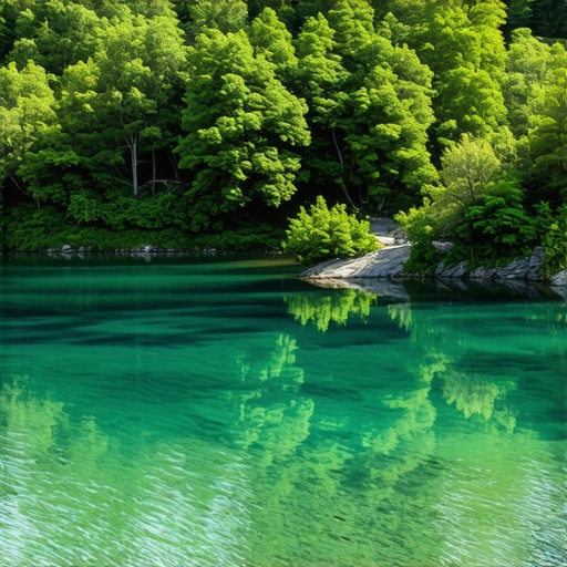 Beautiful landscape of Krupajsko vrelo with lush trees and clear river