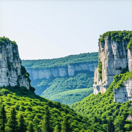 Beautiful view of Lazarev Kanjon with cliffs and river