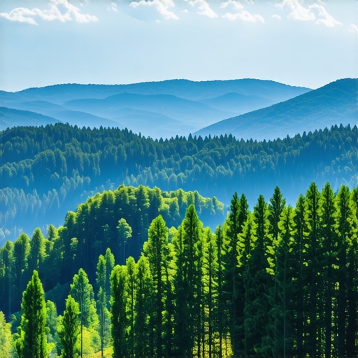 Panoramic view of mountains and forests in Western Serbia