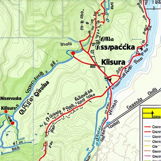 Detaljna karta Niševačke klisure sa stazama i vidikovcima