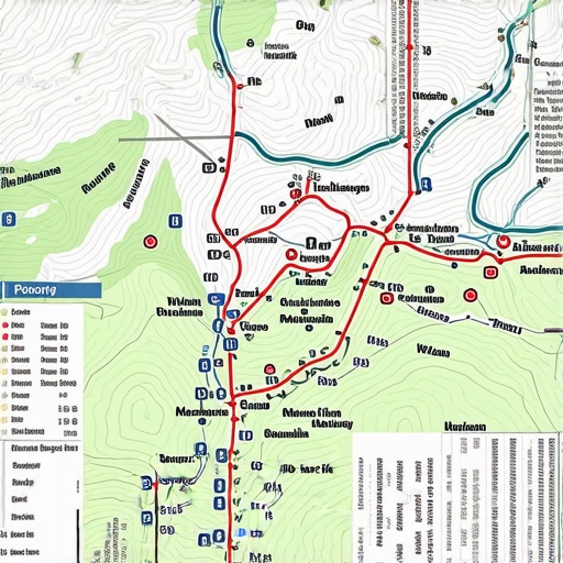 Mapa Pohorja sa označenim stazama i vidikovcima za planinare