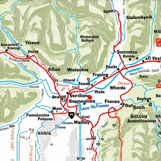 Detaljna mapa planinarskih staza u Srbiji sa raznovrsnim terenima i pejzažima.