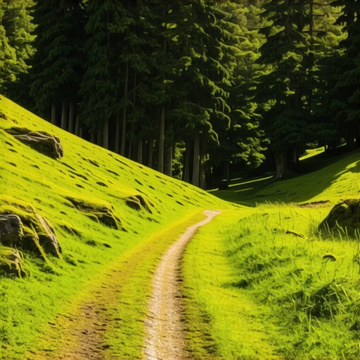 Planinarska staza u Uvcu okružena prirodom, sa zelenilom i svetlom