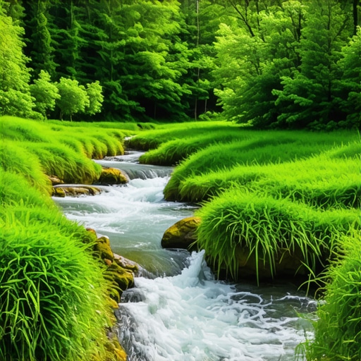 Scenic view of Krupajsko vrelo with flowing water and surrounding forest