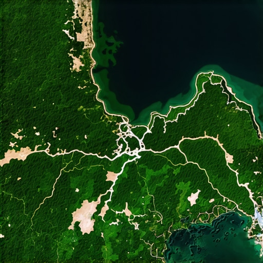 Satellite image of Deliblatska peščara showing diverse ecosystems and protected areas
