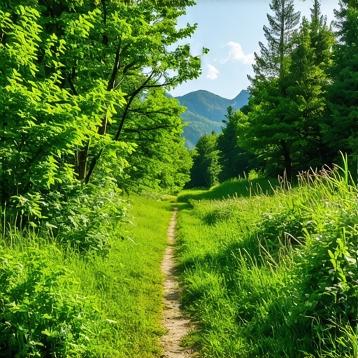 Hiking trail in Divčibare with lush greenery and mountain scenery