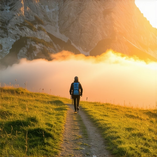 Hiking trail on Zlatar mountain with hikers enjoying sunrise view