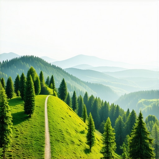 A panoramic aerial view of Pohorje mountain showcasing hiking trails and green forests