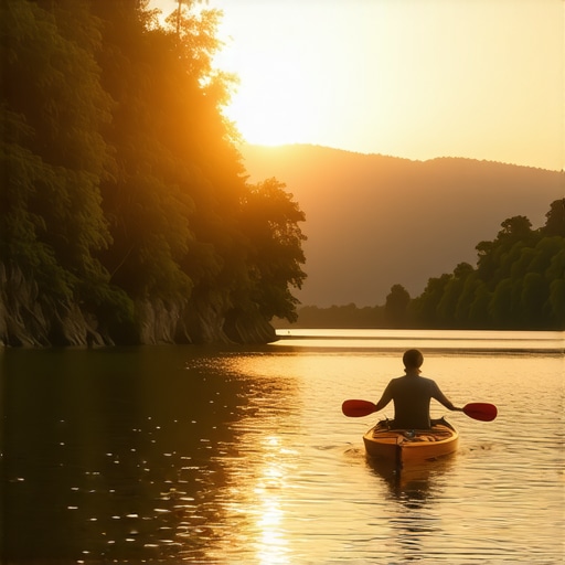 Scenic Kayaking on Drina in 2025 Kayakers enjoying sunset on the lush green banks of Drina River