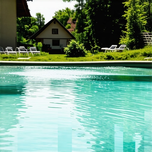 Seoski bazen u prirodi okružen zelenilom, idealan za odmor