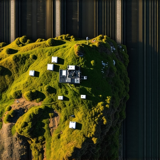 Aerial view of Tara mountain with sensors and eco-friendly infrastructure