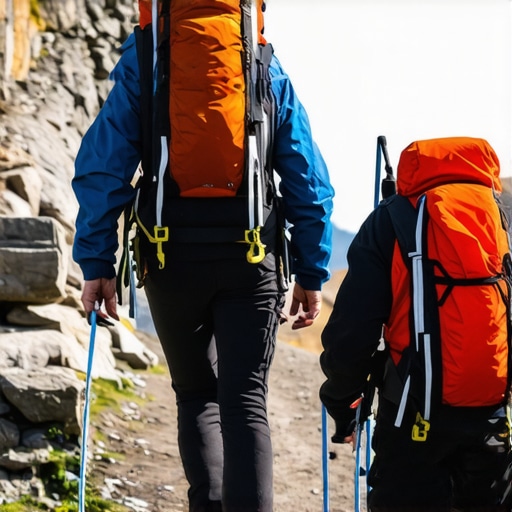 Experienced hikers practicing technical ascents on Kopaonik mountain trail