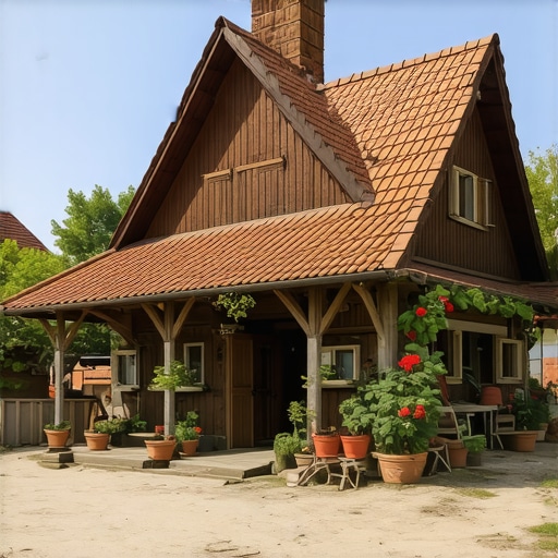 Ruralni pejzaž sa tradicionalnom gostionom na Zlatiboru, prirodno i toplu atmosferu