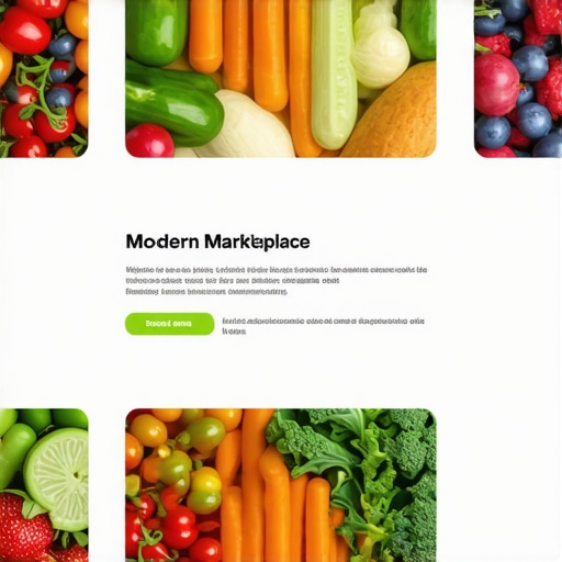 Ilustracija digitalne transformacije u sektoru organske hrane sa blockchain tehnologijom i IoT uređajima