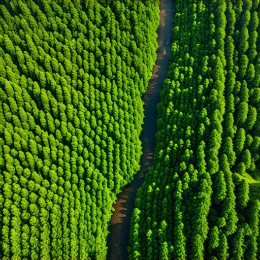 Drone View of Tara's Natural Landscape Aerial drone shot showcasing Tara's lush forests and flowing river, highlighting eco-friendly tourism