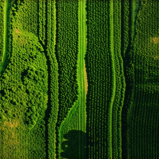 Drone capturing detailed imagery of remote forest trails and natural landscape near Uvac