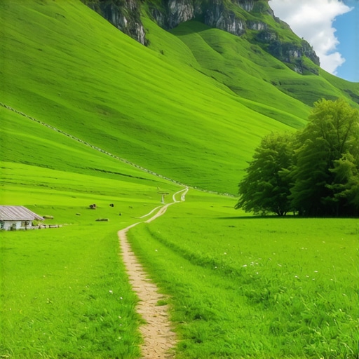 Hiking trail through lush mountain scenery ideal for outdoor adventures