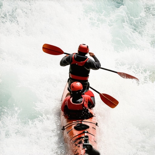 Experienced kayakers navigating challenging rapids on the Drina River