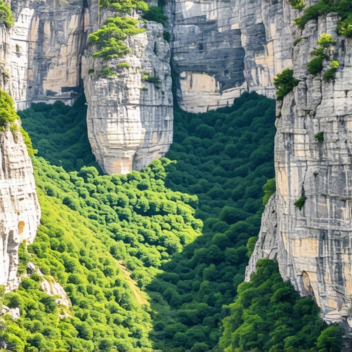 Prirodne geološke formacije Lazarevog kanjona sa liticama i šumom