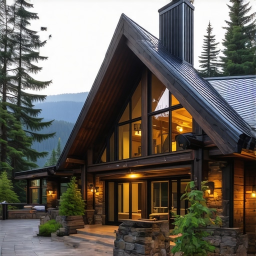Modern mountain lodge with scenic view on Tara