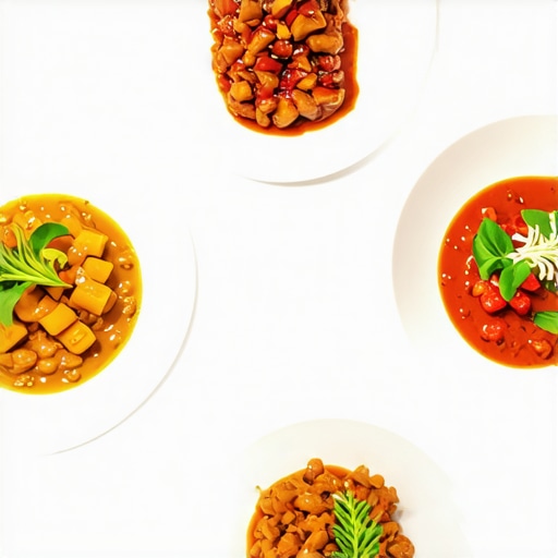 Plate of traditional Serbian dishes with innovative presentation