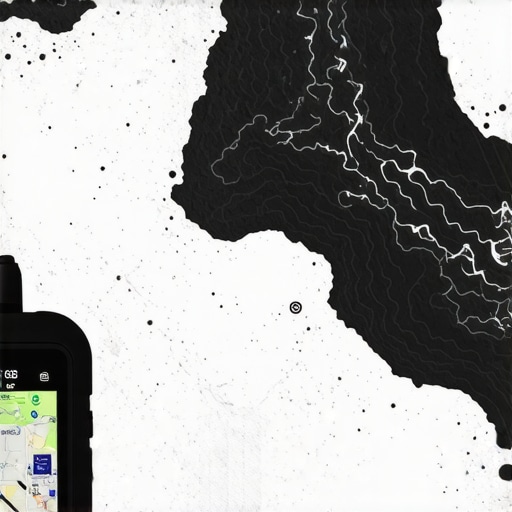 Detaljan prikaz GPS uređaja i topografske karte u planinskom okruženju