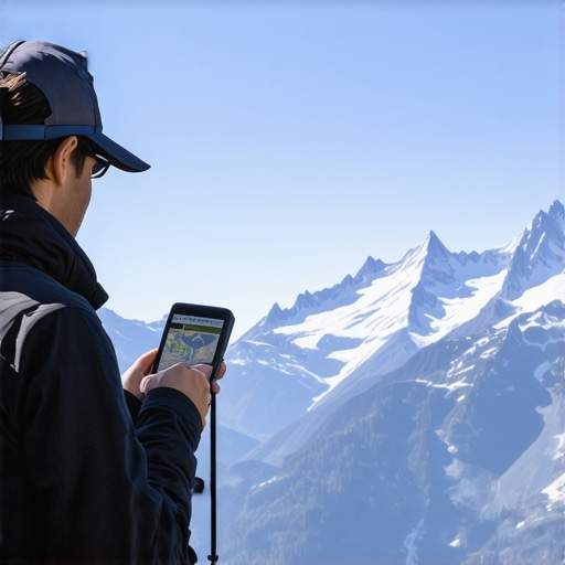 Planinar koristi GPS na zahtevnoj stazi Planinar sa GPS uređajem na stazi u planini