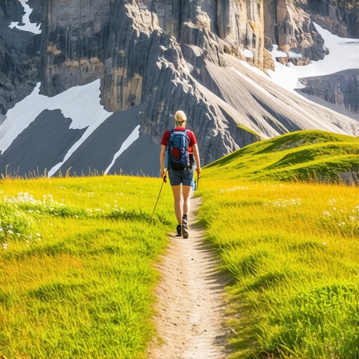 Hiking trail on Tara mountain with hikers and scenic view
