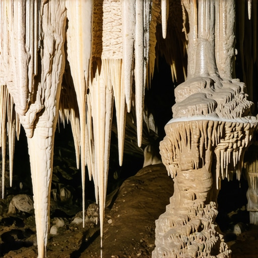 Slojevite stalaktite i stalagmite unutar pećine u Slovačkom Raju