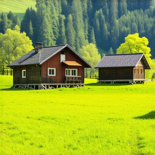 Panoramski pogled na Staru Planinu sa planinskim kolibama i zelenilom, visok kvalitet