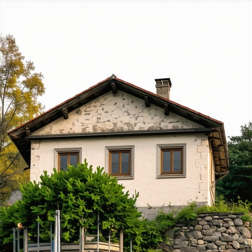 Rustic traditional Serbian house surrounded by greenery on Stara Planina