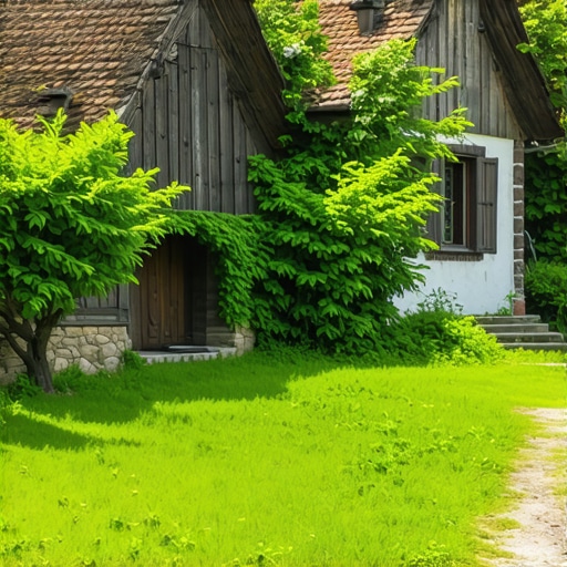 Rustic Serbian seosko domaćinstvo surrounded by greenery in Šumadija