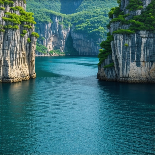 Spectacular view of Uvac canyon with cliffs and river