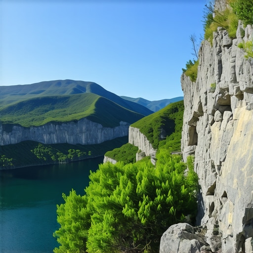 Uvac canyon with river and mountains, rich biodiversity and scenic landscape